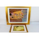 Two framed prints after Gustav Klimt com