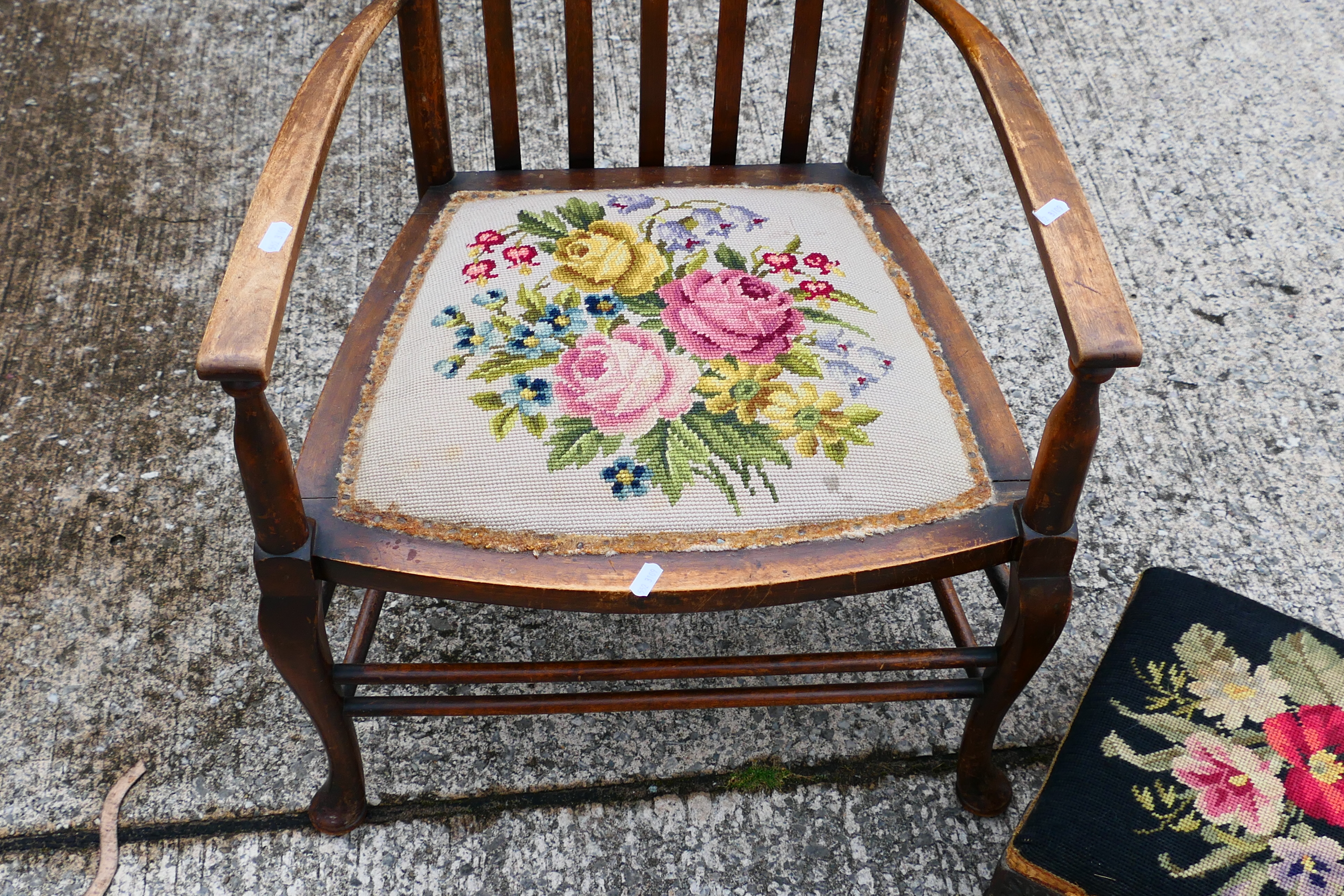 An upholstered bedroom armchair and a si - Image 2 of 3