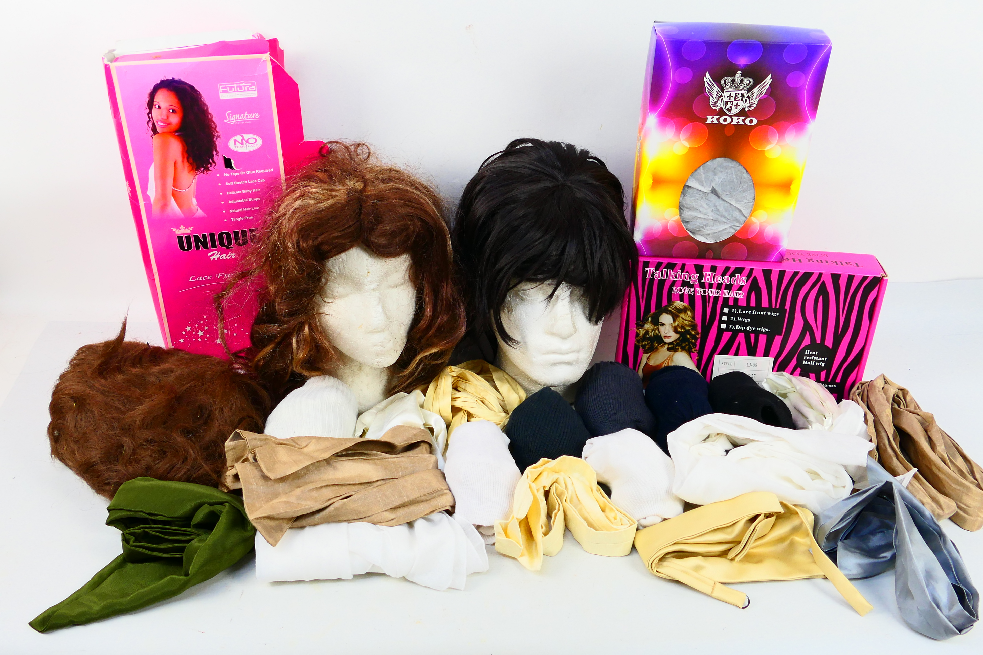 Wigs - A selection of Costume / Theatre wigs appearing in Good to Excellent condition.