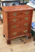 Ian Smith Reproductions inlaid burr wood four-drawer bachelors chest, 75cm by 61cm by 38cm.