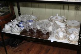 Collection of Royal Doulton Alton dinner wares, crystal, sundae glasses etc.