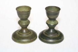 Pair of 19th century bronze candlesticks,
