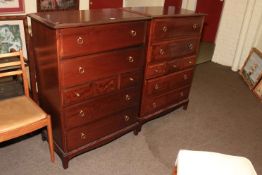 Pair Stag Minstrel seven-drawer chests, 113cm by 82cm x 46cm.