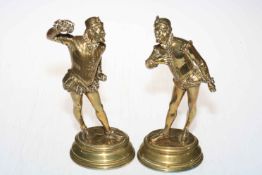 Pair of 19th century bronze figures in Shakespearean costume, signed Guillemin,