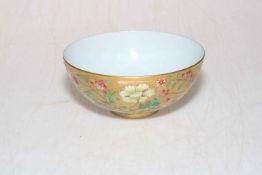 Chinese gilt and famille rose decorated bowl with Daoguang mark to base, 12cm dia.