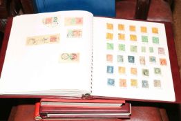 Five stamp albums inc: Penny reds with Maltese cross cancellations,