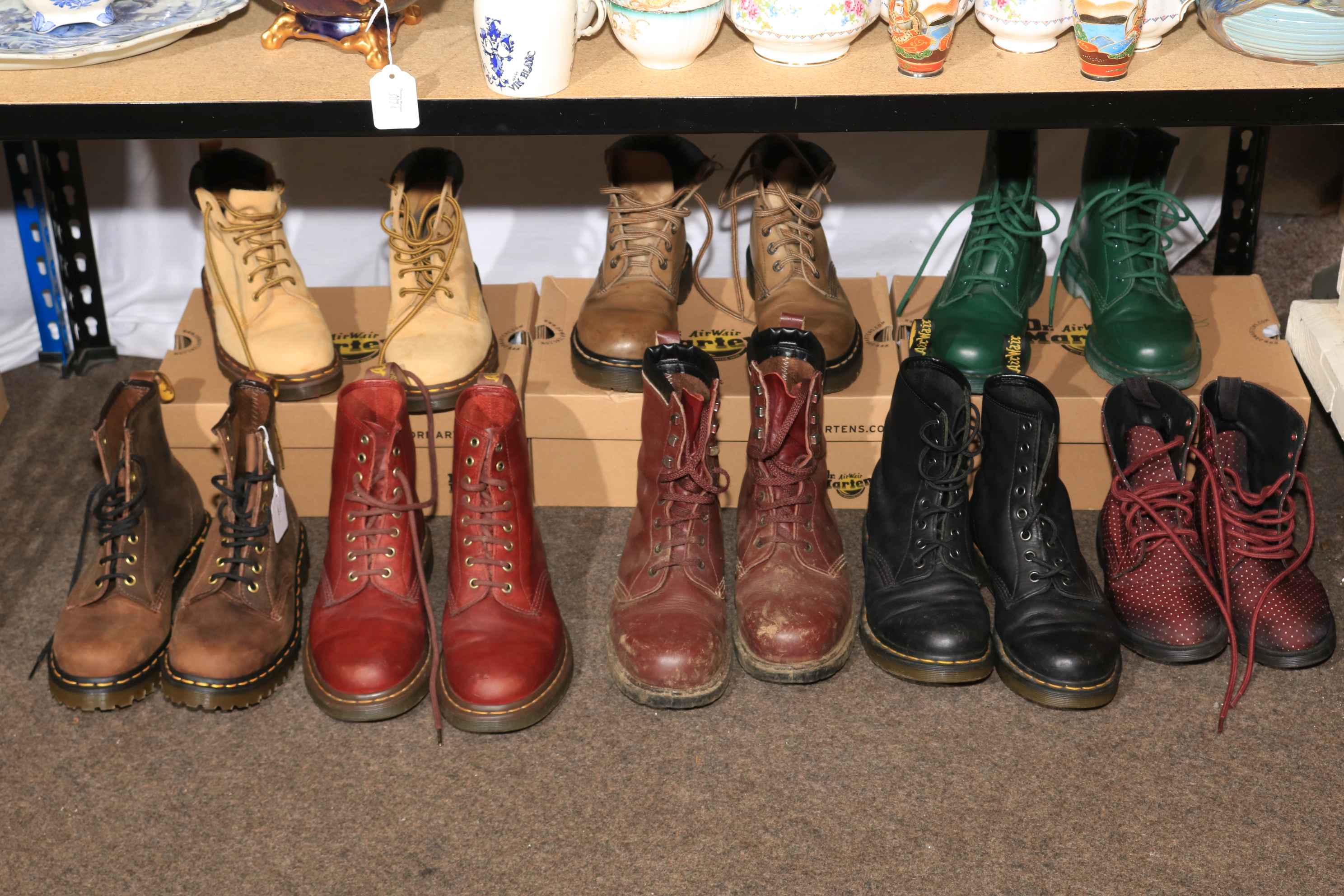 Seven pairs of Doctor 'Dr Martens' boots and another, majority size 7.