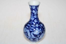19th Century Chinse blue and white vase decorated with dragons and floral design with Kangxi