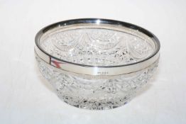 Silver mounted crystal salad bowl, Birmingham 1931, 23cm dia.
