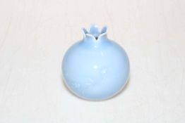 Small Chinese squat brush washer decorated with flower on blue ground, Qianlong mark to base, 8.