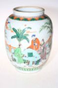 Chinese ovoid vase decorated with figures in landscape, 27cm high.