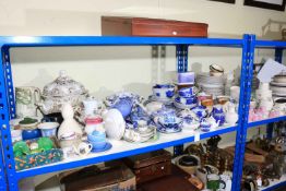 Collection of Victorian decorative pottery, part tea wares. etc.