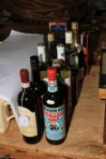 Fourteen bottles of wine, champagne and spirits including cointreau, Martell, bacardi etc.