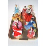 Nine Royal Doulton ladies including Karen, Victoria, Elyse, Yvonne etc.