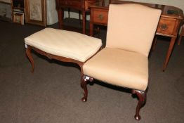 Cabriole leg occasional chair and continental stool of serpentine form (2).