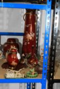 Carlton ware Rouge Royale including lidded jars, large vase, Swarovski crystal, Goebel, Wade,