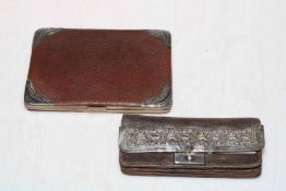 Silver mounted purse and card and stamp case (2).