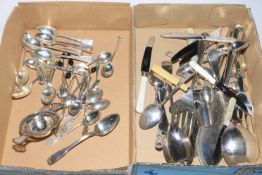 Two boxes of silver and EP flatware