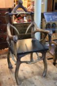 Simulated antler chair, 104.5cm by 54cm by 52cm.