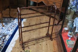 Victorian mahogany five bar towel stand, 83cm by 74cm.