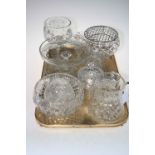 Collection of assorted glassware including comport, bowls, jug, vase etc.
