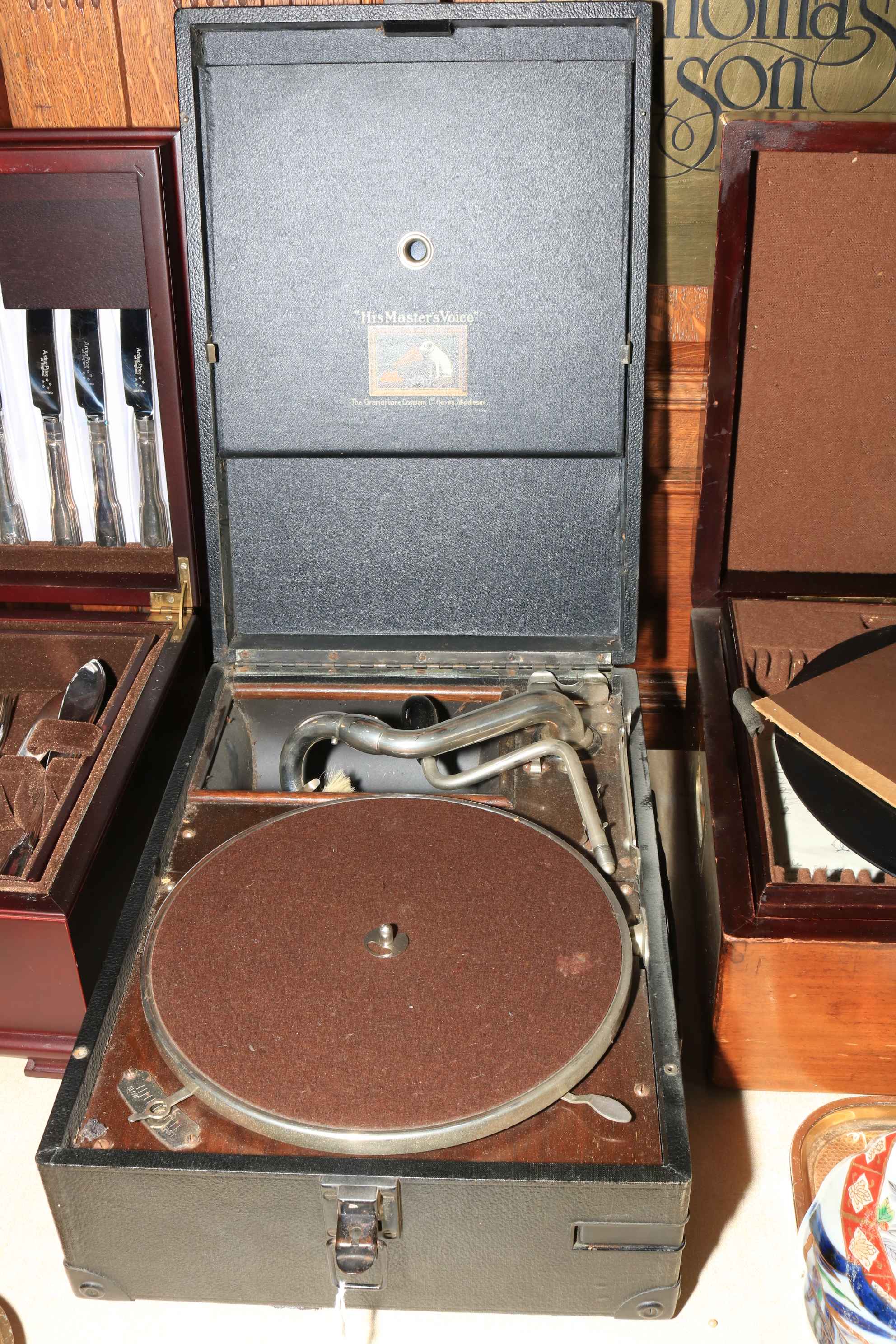 His Masters Voice table top gramophone.