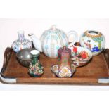 Collection of Chinese porcelain, Cloisonné lidded pot, jewellery, etc.