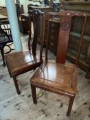 Pair Chinese rosewood side chairs.