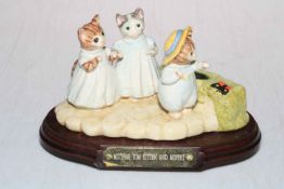 Beswick Tableau 'Mittens, Tom Kitten and Moppet', limited edition figurines with COA and box.