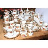 Collection of Royal Albert Old Country Roses including teapots, dinner plates, etc,