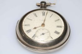 Early 19th Century silver pair case pocket watch by D. Gaylor, Hawick, movement and dial signed.