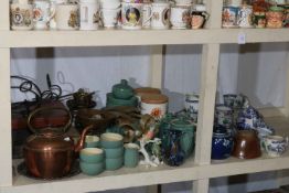 Collection of Victorian porcelain, Chinese prunus ginger jar, Denby, metalwares, Corona typewriter,