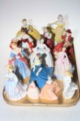 Thirteen Royal Doulton ladies including Top O' the Hill, Autumn Breezes, The Last Waltz, Ninette,