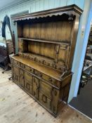 Oak dresser having shelf,