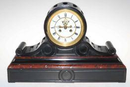 Victorian slate mantel clock, 50cm by 32cm.