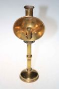 Victorian brass student candlestick lamp, 42cm.