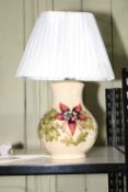Moorcroft table lamp with shade.