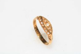 Edwardian 18 carat gold and diamond set ring, hallmarked Chester 1907, size P.