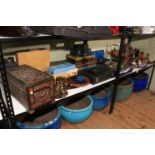 Collection of cased cutlery, Corona and Byron typewriters, pewter tankards, binoculars,