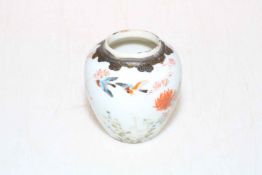 19th Century Chinese vase decorated with birds in floral landscape, four character mark to base,