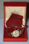 1970's Omega De Ville Automatic date Gents stainless steel bracelet watch, with papers and box.