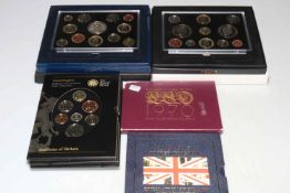 Royal Mint coin presentation packs inc 2007 and 2008 proof coin collections,
