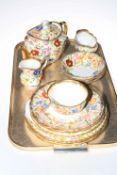 Hammersley Queen Anne tableware including teapot, sugar, cream, plates and bowls (14).