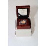 2021 The Royal Mint gold proof sovereign in box with COA No. 5814.