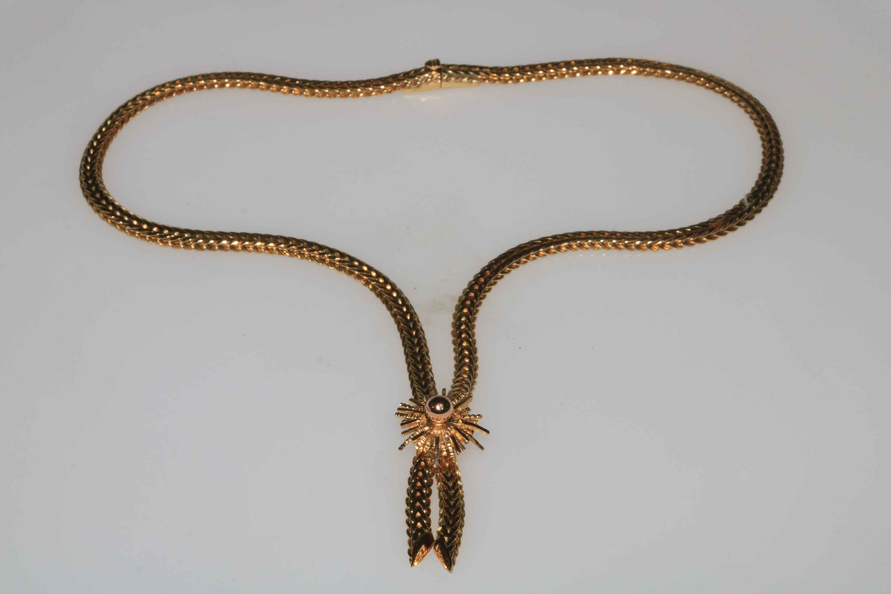 9 carat yellow gold ladies choker link necklace.
