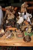 Collection of animal sculptures including Virginia Dowe, Border Fine Arts, Arden, etc.
