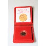 1980 proof Royal Mint half sovereign with certificate.