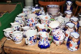 Collection of early decorative porcelain including Allertons, toby jugs, etc.
