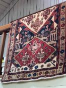 Mid 20th Century hand knotted Persian Heriz runner 3.15 by 1.10.