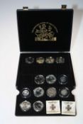 The Historic Coins of Great Britain cased coinage including Britannia one ounce silver 1998, 2000,